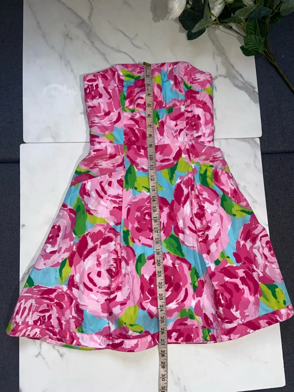 Lilly Pulitzer Blossom Strapless Mini Dress Hottie Pink Size 00 - Picture 15 of 17